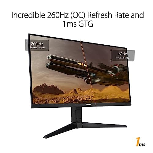 ASUS TUF Gaming 27” 1440P Gaming Monitor (VG27AQML1A) - QHD (2560 x 1440), 260Hz, 1ms, Fast IPS, Extreme Low Motion Blur Sync, G-SYNC compatible, FreeSync Premium, Variable Overdrive, DisplayHDR 40