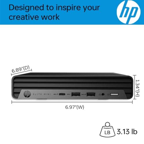 HP 2025 Elite 805 Mini PC Desktop Computer, AMD Ryzen 5 (Beat i7-11700T), Ultra-Quiet Design, 32GB RAM, 1TB PCIe SSD, Dual 4K Display Support, USB-C, Wi-Fi 6, Keyboard & Mouse, Windows 11 Pro