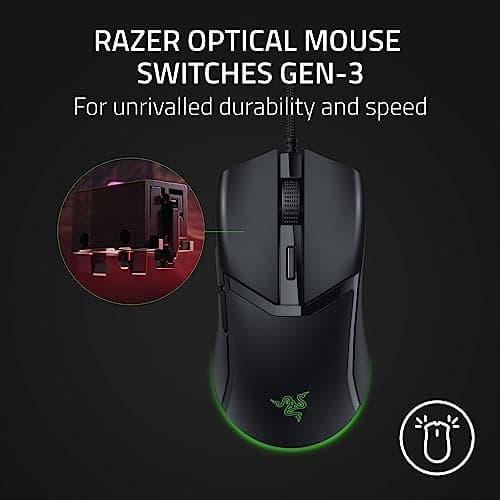 Razer Cobra Gaming Mouse: 58g, Gen-3 Optical Switches, Chroma RGB Lighting, 8500 DPI Sensor, PTFE Feet, Speedflex Cable - Black