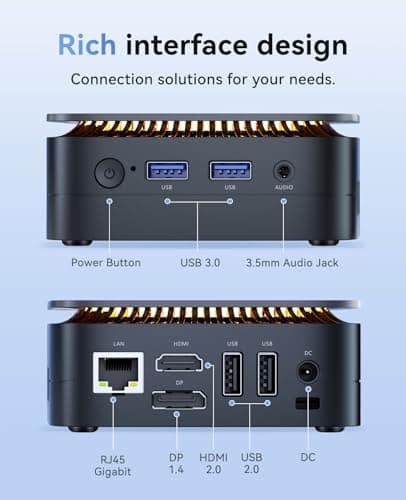 KAMRUI Mini PC Computer, Intel Processor N97 (up to 3.6 GHz), 16GB DDR4 RAM 256GB M.2 SSD, Mini Desktop Computer Support Dual 4K, WiFi, Bluetooth, Ethernet, HTPC for Business, Education, Home