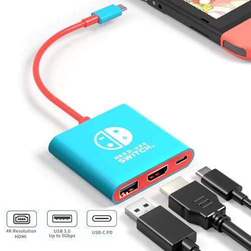 Switch Dock for Nintendo Switch Docking Station Portable Switch TV Adapter Support 4K/60HZ Switch TV Dock Mode Compatible Steam Deck Nintendo Switch OLED Switch Travel Dock with HDMI2.0 USB3.0 Port