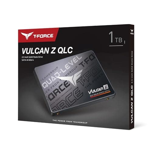 TEAMGROUP T-Force Vulcan Z 1TB SLC Cache 3D NAND QLC 2.5 Inch SATA III Internal Solid State Drive SSD (R/W Speed up to 550/470 MB/s) T253TY001T0C101