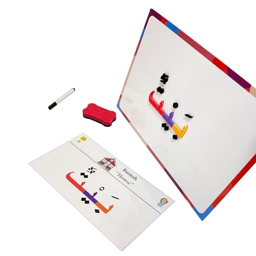 Magnetic Arabic Letters Kit 374 Pcs for Kids, Arabic Alphabet Puzzle Board, 30 PCS Arabic Flash Cards, Arabic Learning Toys for Toddlers