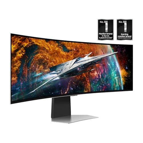 Samsung 49" Odyssey OLED G9 (G95SC) Series Curved Smart Gaming Monitor w QD-OLED, 240Hz, 0.03ms, AMD Freestyle Premium Pro, G-Sync Compatible, Dual QHD, Neo Quantum Processor Pro, LS49CG954SNXZA