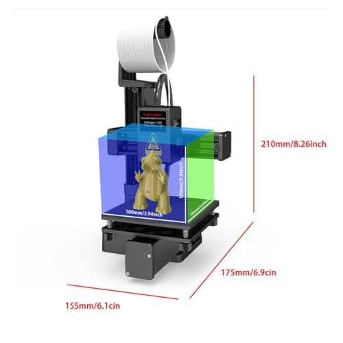 FOSA Small Entry Level Portable 3D Printer, 100x100x100mm Print Compact FDM 3D Printer with Removable Build Plate, Supports 1.75mm PLA TPU Filament for Beginners (US Plug)