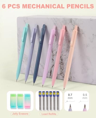 56 PCS Aesthetic School Supplies with Large Pencil Case, 5 Inspirational Ballpoint Pens, 12 Pastel Highlighters, 5 Black Ink Gel Pens, 6 Mechanical Pencils 0.5-0.7mm Student Essentials (Pink)