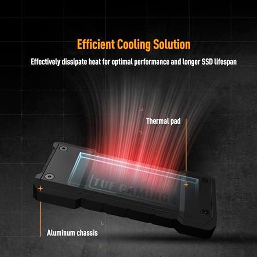 ASUS TUF Gaming A2- USB-C 3.2 Gen 2x2 Portable SSD Enclosure, Dual M.2 NVMe PCIe and SATA, MIL-STD-810H Drop Resistance, IP68 Water and dust Resistance, Aluminum Alloy Chassis and a Thermal pad