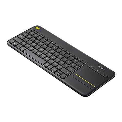 Logitech K400 Plus Wireless Touch TV Keyboard With Easy Media Control and Built-in Touchpad, HTPC Keyboard for PC-connected TV, Windows, Android, ChromeOS, Laptop, Tablet - Black