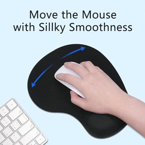 Ergonomic Mouse Pad with Wrist Rest, Gel Wrist Support Mousepad, Pain Relief Laptop Computer Mouse Pad, Non-Slip Mouse Pads for Office & Home (Black)
