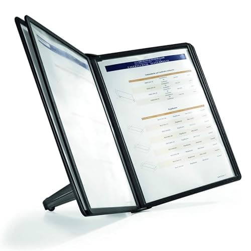 Durable Desktop Reference System with 5 Double-Sided Panels - Letter-Size 8.5" x 11" Inches - Black SHERPA SOHO Design - Desk Reference Organizer