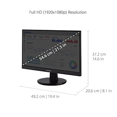 ViewSonic VA2247-MH 22 Inch Full HD 1080p Monitor with 100Hz, FreeSync, Ultra-Thin Bezel, Eye Care, HDMI, VGA Inputs for Home and Office