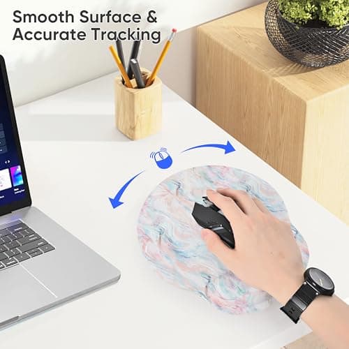 RICHEN Ergonomic Mouse Pad with Wrist Support,Non-Slip Rubber Base for Computer Laptop & Mac,Lightweight Rest for Home,Office & Travel (Pigment Ripple)