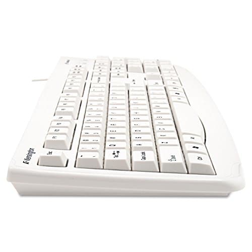 Kensington 64406 Pro Fit USB Washable Keyboard, 104 Keys, Wired, White