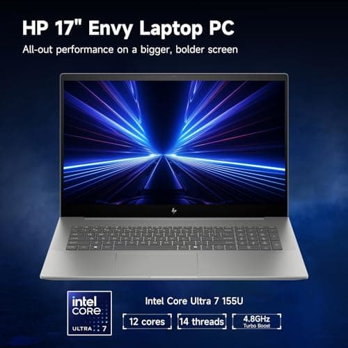 HP 2025 Envy Next Gen Copilot AI Ready Business Laptop, 17.3" UHD Display, Intel Core Ultra 7 155U, GeForce RTX 3050, 64GB DDR5 RAM, 2TB SSD, Backlit KB, Wi-Fi 7, W11P, ADATA 512 External SSD Bundle