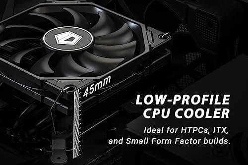 ID-COOLING IS-40X V3 45mm Height Low Profile CPU Cooler 4 Heatpipes CPU Air Cooler with 15mm Thickness Slim Fan Support Intel LGA1700/1200/115X; AMD AM5/AM4 For Desktop