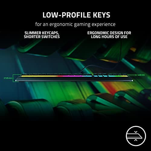 Razer Ornata V3 Gaming Keyboard: Low Profile Keys - Mecha Membrane Switches - UV Coated Keycaps - Backlit Media Keys - 10 Zone RGB Lighting - Spill Resistant - Magnetic Wrist Wrest - Snap Tap