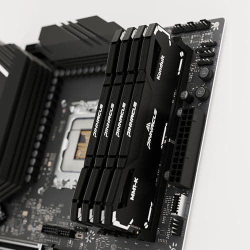Timetec Pinnacle Konduit 32GB KIT(4x8GB) DDR4 3200MHz PC4-25600 CL16-18-18-38 XMP2.0 Overclocking 1.35V Compatible for AMD and Intel Desktop Gaming PC Memory Module RAM - Black