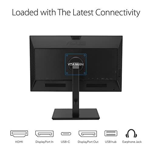 ASUS 24" 1080P Multi-Touch Monitor (BE24ECSBT) - Full HD, IPS, 10-Point Touch, IPS, Eye Care, USB-C with Power Delivery, HDMI, DisplayPort Daisy Chain, Height Adjustable, VESA Wall Mountable, Black
