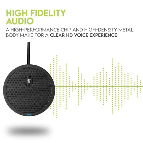 Conference USB Microphone, Computer Desk Mic with Mute Button and LED Indicator, Plug & Play Omnidirectional PC Laptop Mics for Online Meeting,Class,Skype,Recording,Zoom(No Speakers Included)