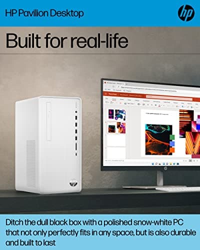 HP Pavilion TP01-3016 Home & Business Desktop, 12th Gen Intel® Core i5-12400, 12 GB DDR4 RAM, 512 GB SSD,Wi-Fi 6 + and Bluetooth® 5.2, Sleek and Compact Tower Design, No Optical Drive (Renewed)