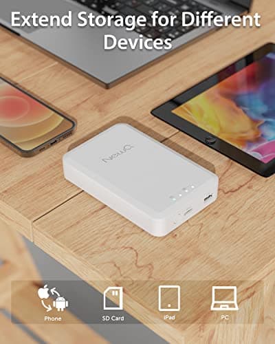 NEWQ 1TB External Hard Drive for iPhone, iPad, MacBook - USB 3.0, 2.0, 2.0 3.0 - Compatible with iOS & Android, Store Photos, Videos, Music, Documents