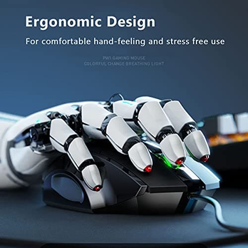 USB Computer Mouse Wired, Silent Click Corded Mouse 3-Button Wired Optical Mouse, Office and Home Mice, Ergonomic Shape for Windows Computers, Macs, iPad, PC and Laptops