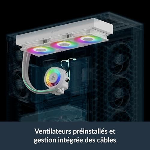 ARCTIC Liquid Freezer III Pro 360 A-RGB (White) - AIO CPU Cooler, 3 x 120 mm Water Cooling, 38 mm Radiator, PWM Pump, VRM Fan, AMD AM5/AM4, Intel LGA1851/1700 Contact Frame - White