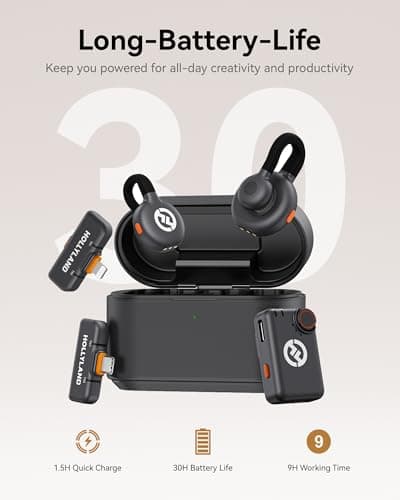 Hollyland Lark M2S Ultimate Combo (Camera RX+USB-C RX+Lightning RX) Wireless Lavalier Microphone for iPhone/Camera/Android/PC, Compact Mic, Titanium Clip, Noise Cancelling, Content Creation