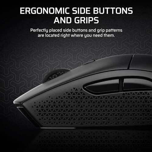 Corsair M55 Wireless Lightweight FPS Gaming Mouse – 2.4GHz & Bluetooth – 24,000 DPI – Long-Lasting Battery Life – Six Programmable Buttons – Textured Side Grips – Black
