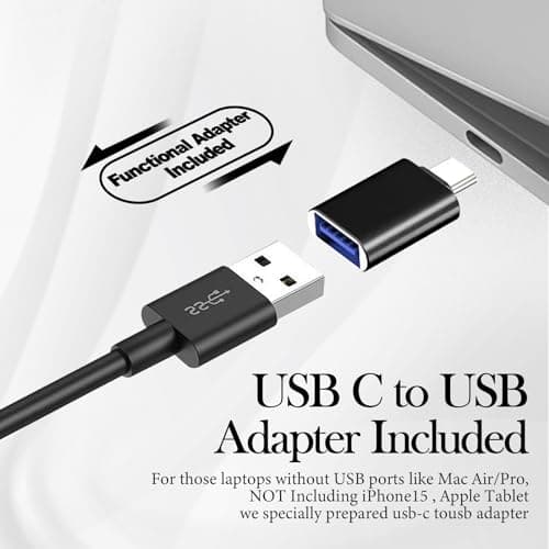 Computer Speakers for Desktop Monitor,Single Speakers for Desktop PC,Laptop Speaker with Loud Sound,Volume Control Easily Clamps to Monitors(USB-C to USB Adapter Included) (Black)