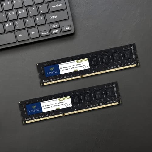Timetec 8GB DDR3L / DDR3 1600MHz (DDR3L-1600) PC3L-12800 / PC3-12800 (PC3-12800U) Non-ECC Unbuffered 1.35V / 1.5V CL11 2Rx8 Dual Rank 240 Pin UDIMM Desktop PC Computer Memory RAM Module Upgrade (8GB)