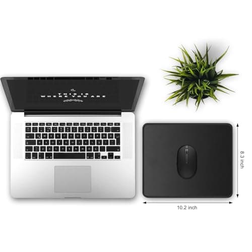 JIKIOU 3 Pack Mouse Pad with Stitched Edge, Comfortable Mouse Pads with Non-Slip Rubber Base, Washable Mousepads Bulk with Comfortable Cloth, Mouse Pads for Computers Laptop Mouse 10.2x8.3inch Black