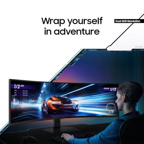 SAMSUNG 49" Odyssey G9 (G95C) Series DQHD 1000R Curved Gaming Monitor, 240Hz, 1ms(GtG), DisplayHDR 1000, AMD FreeSync Premium Pro, Eye Saver Mode, Auto Source Switch+, LS49CG950ENXZA, 2024