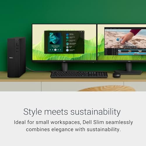 Dell Slim Desktop ECS1250 - Intel Core Ultra 5-225 Processor, Intel UHD Graphics, 16GB DDR5 5600MT/s Memory, 512GB M.2 SSD, 3.0 SD Card Reader, Wired Keyboard and Mouse, Basic Onsite Service