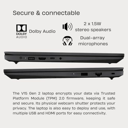 Lenovo 15.6" Laptop Computer for Home Business Student, Intel Dual-Core Processor, 32GB DDR4 RAM, 1TB PCIe SSD, FHD Display, WiFi 6, Bluetooth 5.2, HDMI, Numeric Keypad, Black, Windows 11 Pro, Tichang