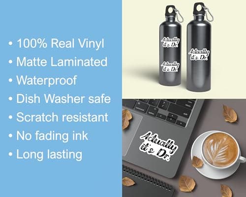 3Pcs Actually It's Doctor Sticker - Doctor Graduation Sticker - Medical Student Sticker - Phd Sticker - Sticker for Water Bottle - Laptop