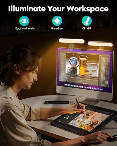 UBeesize Video Conference Lighting, LED Streaming Light for Video Calls, Webcam Light with Adjustable Monitor Mount, Zoom Lighting for Computer, Laptop Ring Light for Video Recording, Double Kit