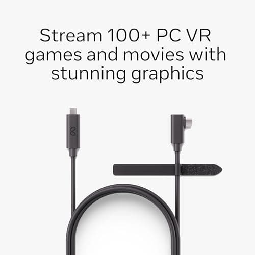 Meta Quest Link Cable - Virtual Reality Headset Cable for Quest - 16FT (5M) - PC VR