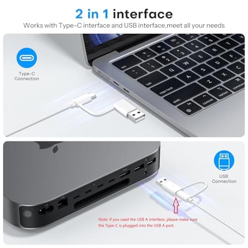 OMOTON Wired Keyboard Compatible with Mac, with Dual Interface (USB and Type-C), Numeric Keypad Compatible with MacBook Pro/Air, iMac, Mac mini/Pro Laptop, Silver