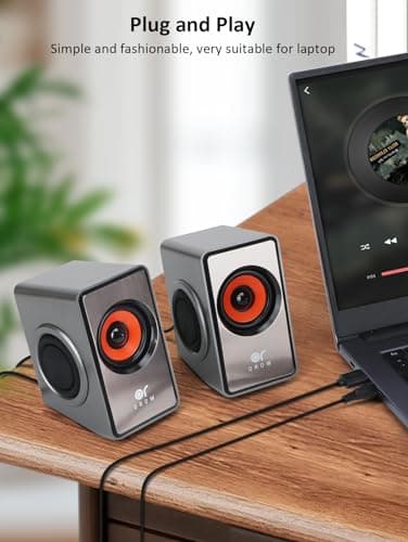OROW Computer Speakers,12W Mini Desktop Speaker with Volume Control, 3.5mm AUX Speaker, USB Powered Laptop Speakers,Great for PC/Monitor/mac/iMac/Projector(S206)