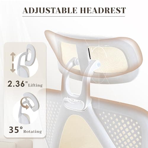 Ergonomic Office Chair with Retractable Footrest, 400LBS Capacity,Synchronized Armrest, Breathable Mesh, Adjustable Lumbar Support