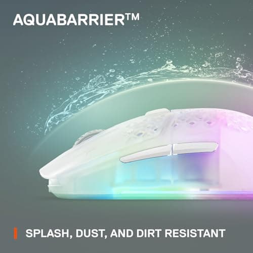 SteelSeries Aerox 3 Wireless - Holey RGB Gaming Mouse - 18K DPI TrueMove Air Optical Sensor - Ultra-Lightweight Water Resistant Design - Ghost