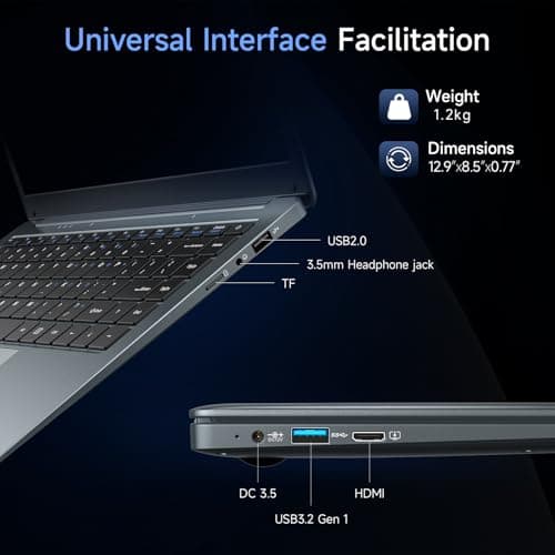 14 Inch Laptop-Computer, Intel Celeron N3350 (Up to 2.4GHz), 6GB LPDDR4 RAM 320GB Storage, WI-FI 5, BT5.0, HD Camera, 34Wh Battery, Windows 10 Laptop for Home & Study, Lightweight