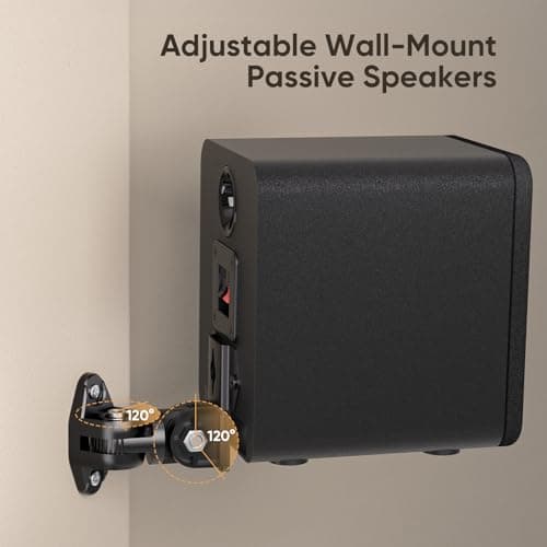 Saiyin Wall Mount Passive Speakers, Indoor Rear Surround Sound Speakers, Stereo Speakers for Midrange & High-Frequency, Passive Bookshelf Speakers for Home Theater, Receiver or Amplifer Required