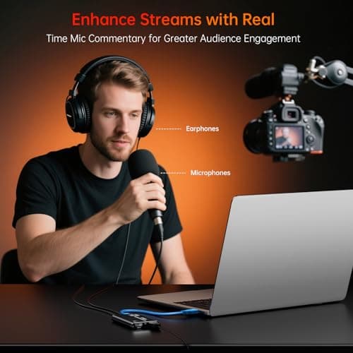 Newhope HDMI Capture Card for Streaming, Full HD 1080P 60FPS Capture USB 3.0 Game Audio Video Capture Card,for Streaming Camera/Xbox/PS4/PS5/Switch/PC
