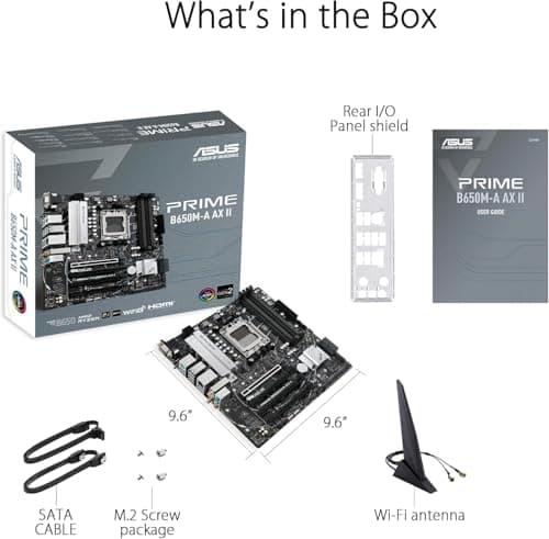 MICRO CENTER AMD Ryzen 7 7700X CPU Processor with ASUS Prime B650M-A AX II Micro ATX Motherboard