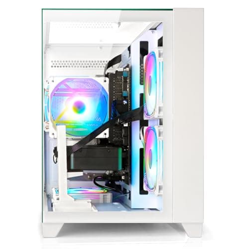 LXZ Gaming PC Desktop AMD Ryzen 7 8700F | AMD Radeon RX 7650GRE 8GB | 32GB DDR5 RAM | 1TB SSD | High-End Tower Computer(White)