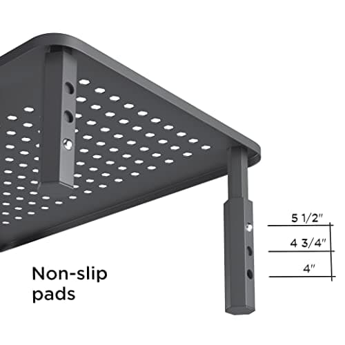 EVOOMI Back Saver Monitor Stand for Desk - 2 Pack Monitor Riser - Anti-Skid HD Hexagonal Steel Computer Stand - Free Cable Ties - Mesh Metal Computer Item Stand - Printer & iMac