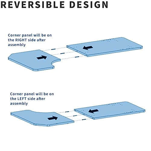VIVO Universal 58 x 35 inch Reversible Corner Table Top for Standard and Sit to Stand Height Adjustable Home and Office Desk Frames, Black Desktop, DESK-TOP60R-B