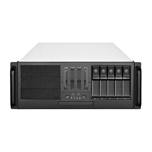 SilverStone Technology RM41-H08 4U Rackmount Server Case with 5 x 3.5 Hot-Swappable Bay and 3 x 5.25 Bays with USB 3.1 Gen 1 RM41-H08-x